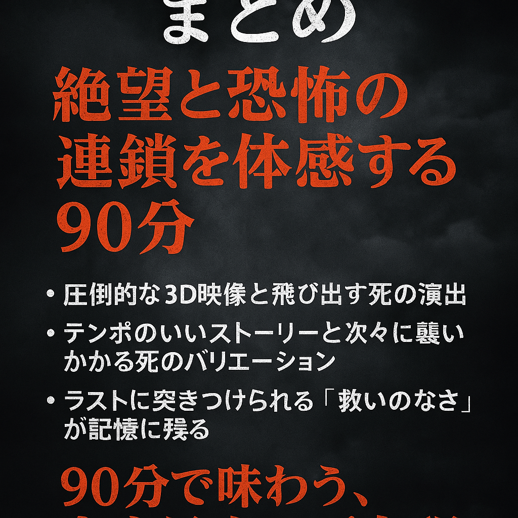 まとめ：絶望と恐怖の連鎖を体感する90分