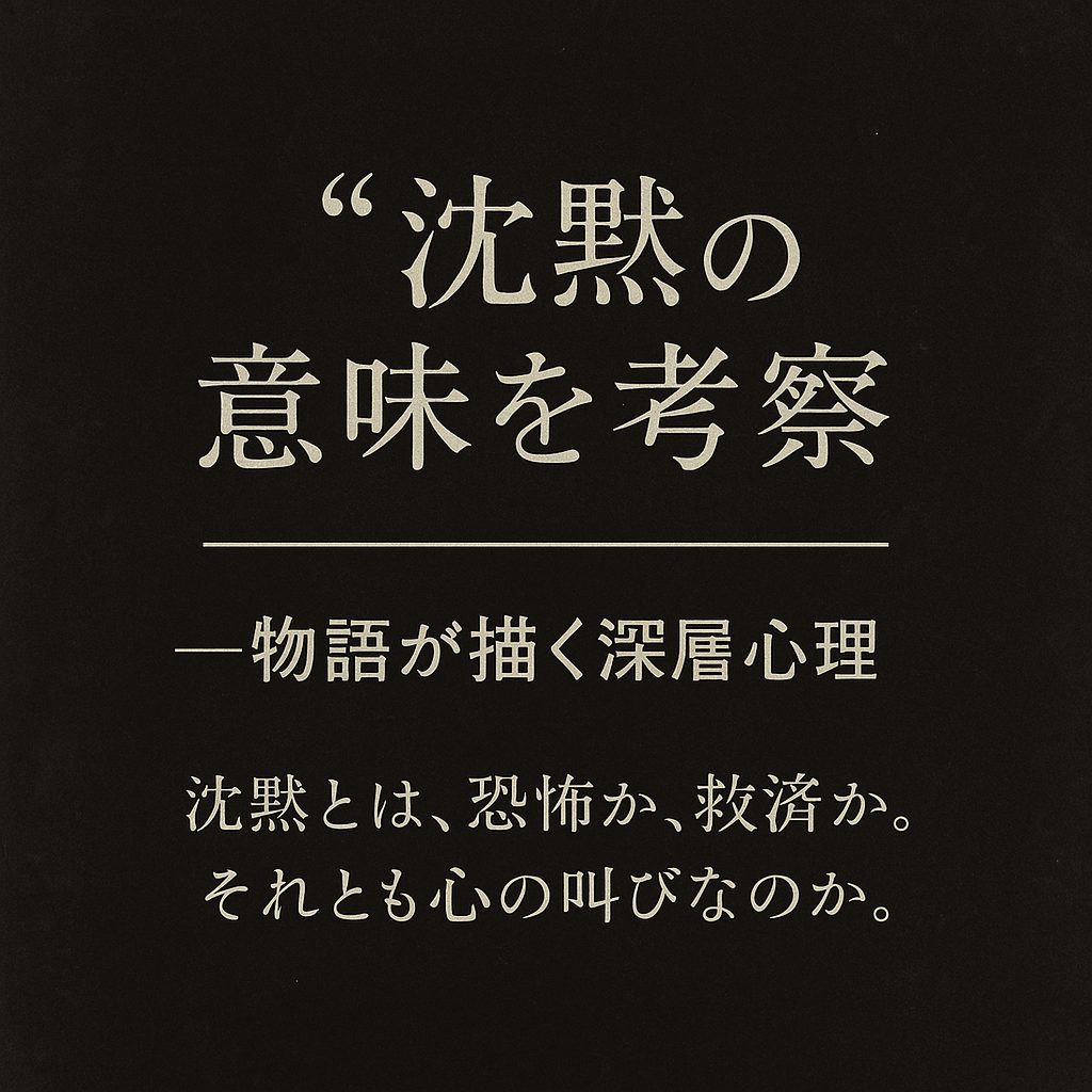 “沈黙”の意味を考察──物語が描く深層心理