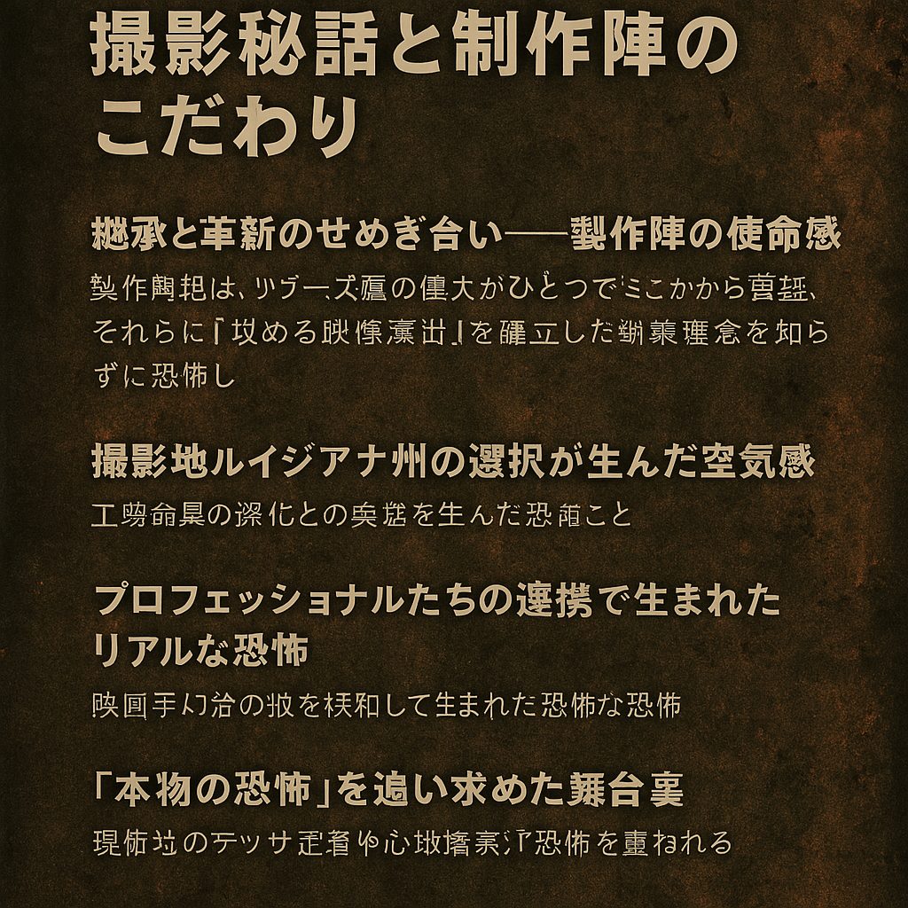 製作の舞台裏：撮影秘話と制作陣のこだわり