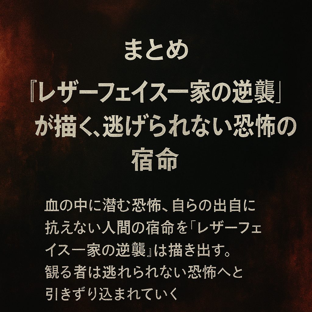 まとめ｜『レザーフェイス一家の逆襲』が描く、逃げられない恐怖の宿命