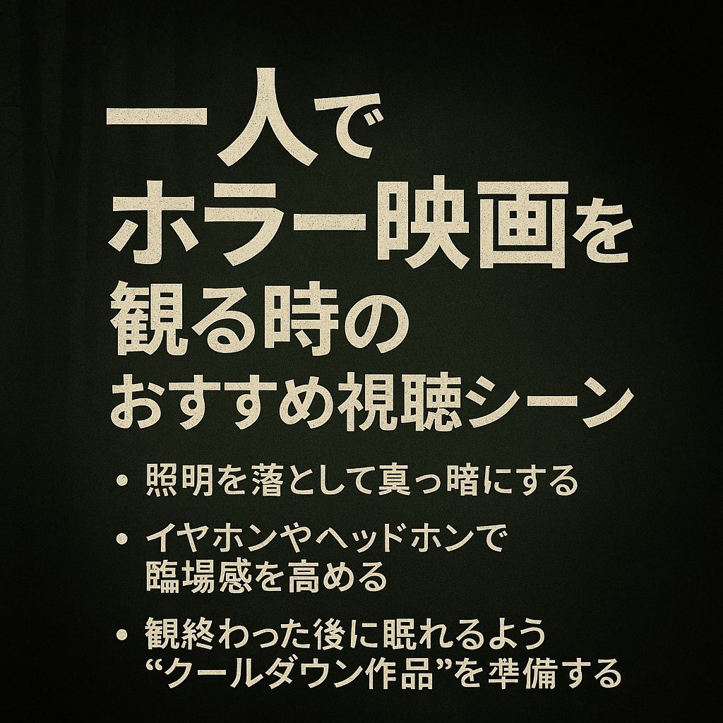 一人でホラー映画を観る時のおすすめ視聴シーン