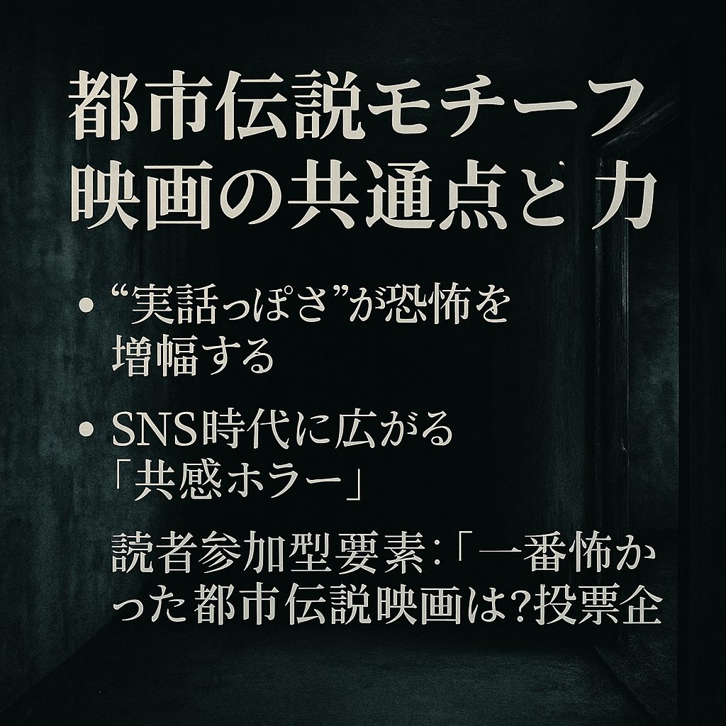 都市伝説モチーフ映画の共通点と魅力